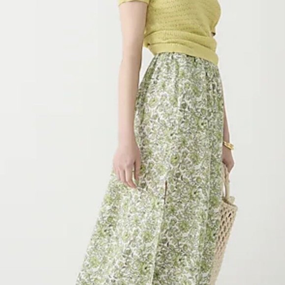 J. Crew Green Floral Maxi Skirt - Picture 8 of 10
